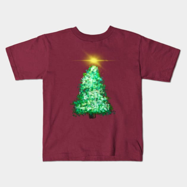 Christmas tree Kids T-Shirt by Andrea Ruiz Designs